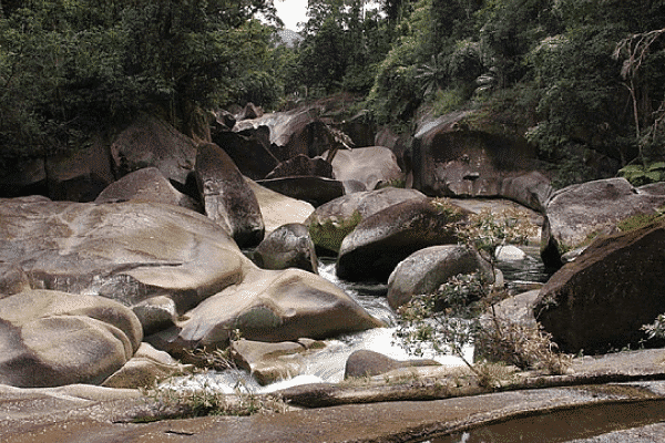 Striking Stone Waterfalls at Boulders Rest Area