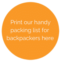 packing list for backpacking australia