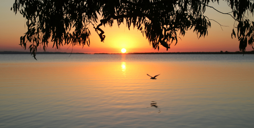 Morning sunrise on Lake King in East Gippsland Victoria